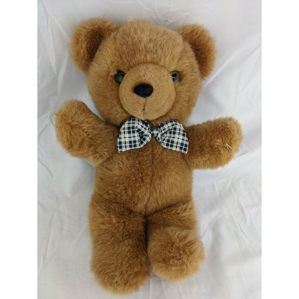 Brown Bear Plush 13 Inch Tb Trading Co Plaid Bow Stuffed Animal Toy